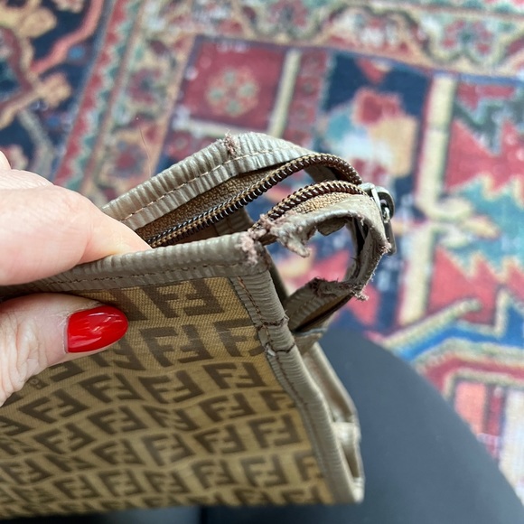 Vintage Toiletry Travel Zucchino Zucca Monogram Brown Canvas Leather Clutch - Picture 6 of 9